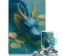 Puzzle per adolescenti da 1000 pezzi, drago nel fiume, gioco stimolante e interazione tra genitori e figli, 75x50cm