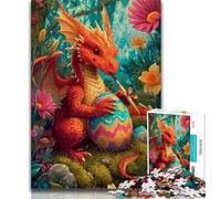 Puzzle per adolescenti da 1000 pezzi, drago rosso e uovo di Pasqua, per giochi educativi, giocattoli, regali per tutta la famiglia, 50x75cm