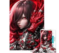 Puzzle per adolescenti da 1000 pezzi Drago Rosso ﹨u Guerriera Anime Ragazza Puzzle per adulti Gioco pratico Difficile Sfida Offerta Regalo per tutta la famiglia (Dimensioni 50x75cm)