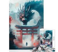 Puzzle per adolescenti da 1000 pezzi Drago sopra il cancello Torii giocattolo educativo idee regalo per giochi educativi che migliorano l'amore tra coppie dimensioni 50x75cm