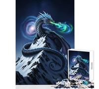 Puzzle per adolescenti da 1000 pezzi drago sulla cima di una montagna innevata giocattolo decorazione da parete opera d'arte regalo giochi educativi adatto per la decorazione del desktop50x75cm