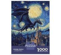 Puzzle Per Adolescenti Da 1000 Pezzi Dragon's Flight Over Starlit Castle Puzzle Per Adulti Giochi Rilassanti Regalo Di Compleanno Regali Per Amici E Familiari 52x38cm/1000pcs