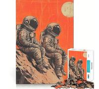 Puzzle per adolescenti da 1000 pezzi Due astronauti gemelli su Marte, decorazione con taglio preciso, giocattolo creativo e divertente, gioco di pace, pezzo d'arte natalizio (38x26cm)
