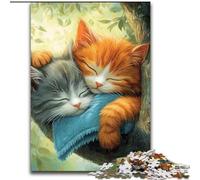 Puzzle per adolescenti da 1000 pezzi, due gatti, rompicapo per decorazioni murali, regali unici per compleanno e Natale per bambini dai 14 anni (dimensioni 26x38cm)