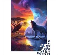 Puzzle Per Adolescenti Da 1000 Pezzi Eagle Vs Wolf Nature's Duality Puzzle Per Adulti Giocattolo Decorazione Da Parete Migliora La Memoria Gioco Stimolante Regali 52x38cm/1000pcs