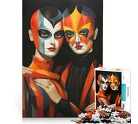 Puzzle per adolescenti da 1000 pezzi "Ego in evoluzione", "L'arte dei volti astratti", giochi per famiglie, assemblaggio di modelli, per rafforzare l'amore tra le coppie 38x26cm