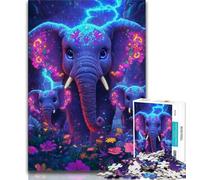 Puzzle per adolescenti da 1000 pezzi, elefante della giungla, giocattolo educativo intellettuale decomprimente, ideale come regalo per tutta la famiglia (75x50cm)