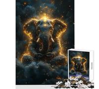 Puzzle per adolescenti da 1000 pezzi elefante in meditazione con scintille dorate decorazione per la casa giocattoli regalo di compleanno giochi rilassanti interessanti per ridurre lo stress 50x75cm