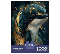 Puzzle Per Adolescenti Da 1000 Pezzi Elegant Orca Whale with Gold Accents Puzzle Per Adolescenti Giochi Rilassanti Decorazioni Murali Regali Unici Per Compleanno E Natale 70x50cm/1000pcs