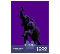 Puzzle Per Adolescenti Da 1000 Pezzi Elephant Silhouette - Majestic Strength on Purple Puzzle Per Adulti Giochi Rilassanti Sfida Difficile Interazione Genitore-figlio 70x50cm/1000pcs