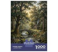 Puzzle Per Adolescenti Da 1000 Pezzi Enchanted Forest Cabin And Bridge Puzzle Per Adolescenti Giochi Rilassanti Regali Per Donne Regali Per Amici E Familiari 70x50cm/1000pcs