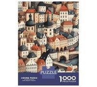 Puzzle Per Adolescenti Da 1000 Pezzi European Cityscape Illustration Puzzle Per Adolescenti Gioco Per Famiglie Sfida Difficile Regali Unici Per Compleanno E Natale 52x38cm/1000pcs