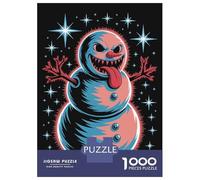 Puzzle Per Adolescenti Da 1000 Pezzi Evil Snowman with Stars Puzzle Per Adolescenti Gioco Per Famiglie Sfida Difficile Regali Unici Per Compleanno E Natale 52x38cm/1000pcs