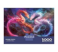 Puzzle Per Adolescenti Da 1000 Pezzi Fantasy Dragon Art Print-3 Puzzle Per Adulti Giochi Rilassanti Sfida Difficile Interazione Genitore-figlio 52x38cm/1000pcs