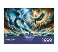 Puzzle Per Adolescenti Da 1000 Pezzi Fantasy Dragon Vs Phoenix Art Print Puzzle Per Adolescenti Gioco Per Famiglie Sfida Difficile Regali Unici Per Compleanno E Natale 70x50cm/1000pcs