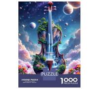 Puzzle Per Adolescenti Da 1000 Pezzi Fantasy Violin with Waterfall Puzzle Per Adulti Gioco Rompicapo Migliora La Memoria Regali Per Amici E Familiari 70x50cm/1000pcs
