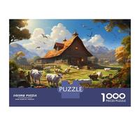 Puzzle Per Adolescenti Da 1000 Pezzi Farmhouse with Animals in Pasture Puzzle Per Adulti Gioco Pratico Migliora La Memoria Ottimo Regalo Per I Giocatori 70x50cm/1000pcs
