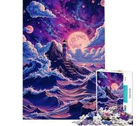Puzzle per adolescenti da 1000 pezzi "Faro sotto il cielo cosmico" - Gioco rompicapo per adolescenti - Regalo per donne - Difficile e stimolante (Dimensioni 38x52cm)