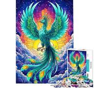 Puzzle per adolescenti da 1000 pezzi fenice nascente color verde acqua gioco rompicapo per adulti regalo per donne ideale come regalo per tutta la famiglia (dimensioni 38x52cm)