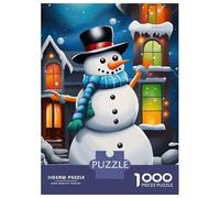 Puzzle Per Adolescenti Da 1000 Pezzi Festive Snowman Winter Puzzle Giocattolo Decorazione Da Parete Migliora La Memoria Regali Per Amici E Familiari 38x26cm/1000pcs