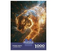 Puzzle Per Adolescenti Da 1000 Pezzi Fiery Tiger in Cosmic Space Puzzle Per Adulti Giocattolo Decorazione Da Parete Migliora La Memoria Gioco Stimolante Regali 52x38cm/1000pcs
