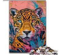 Puzzle per adolescenti da 1000 pezzi, fiori e leopardi, gioco stimolante e interazione tra genitori e figli, 50x75cm