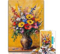Puzzle per adolescenti da 1000 pezzi, fiori in un vaso, antistress, sfida difficile, decorazioni e regali unici per la casa, 75x50cm