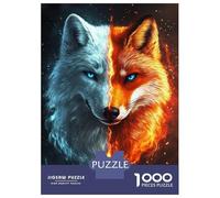 Puzzle Per Adolescenti Da 1000 Pezzi Fire & Ice Wolf -1 Puzzle Per Adulti Giochi Divertenti Regali Per Donne Offerta Come Regali Per Tutta La Famiglia 38x26cm/1000pcs