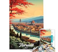 Puzzle per adolescenti da 1000 pezzi Firenze Autunno gioco pratico donne (dimensioni 38x52cm)