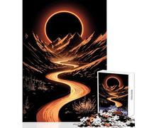 Puzzle per adolescenti da 1000 pezzi fiume arancione attraverso le montagne con eclissi giocattoli antistress regali di compleanno gioco per famiglie lista dei desideri con Babbo Natale 38x26cm