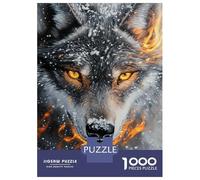 Puzzle Per Adolescenti Da 1000 Pezzi Flame & Frost Wolf Puzzle Per Adulti Giochi Rilassanti Sfida Difficile Regali Unici Per Compleanno E Natale 70x50cm/1000pcs