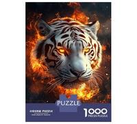 Puzzle Per Adolescenti Da 1000 Pezzi Flaming Tiger Majesty -4 Puzzle Giochi Divertenti Regalo Di Compleanno Offerta Come Regali Per Tutta La Famiglia 70x50cm/1000pcs