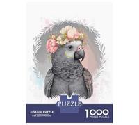 Puzzle Per Adolescenti Da 1000 Pezzi Floral African Grey Parrot Puzzle Per Adulti Giocattolo Decorazione Da Parete Analisi E Logica Gioco Stimolante Regali 52x38cm/1000pcs