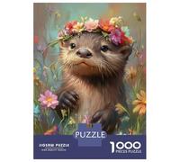Puzzle Per Adolescenti Da 1000 Pezzi Floral Otter Charm -2 Puzzle Giochi Divertenti Regalo Di Compleanno Offerta Come Regali Per Tutta La Famiglia 52x38cm/1000pcs