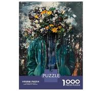 Puzzle Per Adolescenti Da 1000 Pezzi Floral Portrait Mental Depression Flower Puzzle Per Adolescenti Gioco Per Famiglie Sfida Difficile Regali Unici Per Compleanno E Natale 52x38cm/1000pcs