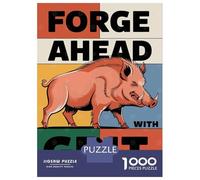 Puzzle Per Adolescenti Da 1000 Pezzi Forge Ahead With Grit Wild Boar Illustration Puzzle Per Adulti Giochi Rilassanti Decorazione Perfetta Gioco Stimolante Regali 38x26cm/1000pcs