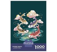 Puzzle Per Adolescenti Da 1000 Pezzi Four Koi Fish in A Circle Puzzle Per Adulti Fai Da Te Giocattoli Divertenti E Spiritosi Regali Di Compleanno E Unici 38x26cm/1000pcs