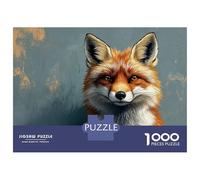 Puzzle Per Adolescenti Da 1000 Pezzi Fox Portrait on Textured Background Puzzle Per Adulti Giochi Rilassanti Vacanza A Casa Passatempo Difficile Da Completare 38x26cm/1000pcs