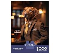 Puzzle Per Adolescenti Da 1000 Pezzi Fox Red Labrador at Pub Puzzle Per Adulti Giochi Rilassanti Sfida Difficile Interazione Genitore-figlio 38x26cm/1000pcs