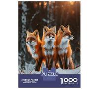Puzzle Per Adolescenti Da 1000 Pezzi Foxes in Snowy Forest Puzzle Per Adulti Giocattoli Fai Da Te Analisi E Logica Divertimento Attività A Casa, 52x38cm/1000pcs