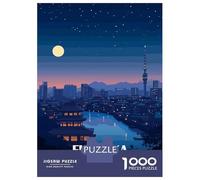 Puzzle Per Adolescenti Da 1000 Pezzi Fukuoka Japan Night Cityscape Illustration Puzzle Per Adolescenti Giochi Rilassanti Decorazioni Murali Regali Unici Per Compleanno E Natale 52x38cm/1000pcs