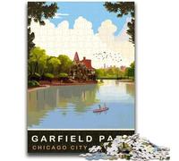 Puzzle per adolescenti da 1000 pezzi Garfield Park, difficili e stimolanti, con poster abbinato e foglio di quiz per età 14 anni (dimensioni 38x26cm)
