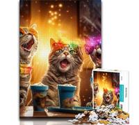 Puzzle per adolescenti da 1000 pezzi, gatti, feste, giocattoli educativi per imparare, attività divertenti a casa, regalo di compleanno, regali da viaggio (38x26cm)