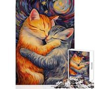 Puzzle per adolescenti da 1000 pezzi "Gattini in un abbraccio stellato" Puzzle per adulti Gioco rompicapo Ma divertente e umoristico Sfida da completare (Dimensioni 38x26cm)