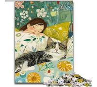 Puzzle per adolescenti da 1000 pezzi, gatto addormentato, educativo e didattico, ideale come regalo per tutta la famiglia (dimensioni 50x75cm)