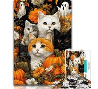 Puzzle per adolescenti da 1000 pezzi, gatto e anima, giocattolo educativo intellettuale decomprimente, ideale come regalo per tutta la famiglia, 75x50cm