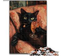 Puzzle per adolescenti da 1000 pezzi, gatto sdraiato sul divano, allena il cervello e le mani, regali di compleanno unici per bambini dai 14 anni in su dimensioni 50x75cm