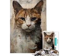 Puzzle per adolescenti da 1000 pezzi gatto vintage street art difficile e stimolante regalo per donne giochi divertenti per ragazzi dai 14 anni in su (50x75cm)