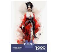 Puzzle Per Adolescenti Da 1000 Pezzi Geisha in Red Puzzle Per Adulti Gioco Pratico Migliora La Memoria Ottimo Regalo Per I Giocatori 38x26cm/1000pcs