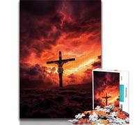 Puzzle per adolescenti da 1000 pezzi Gesù che porta la croce puzzle per adulti antistress sfida difficile regali di Babbo Natale segreto 38x26cm